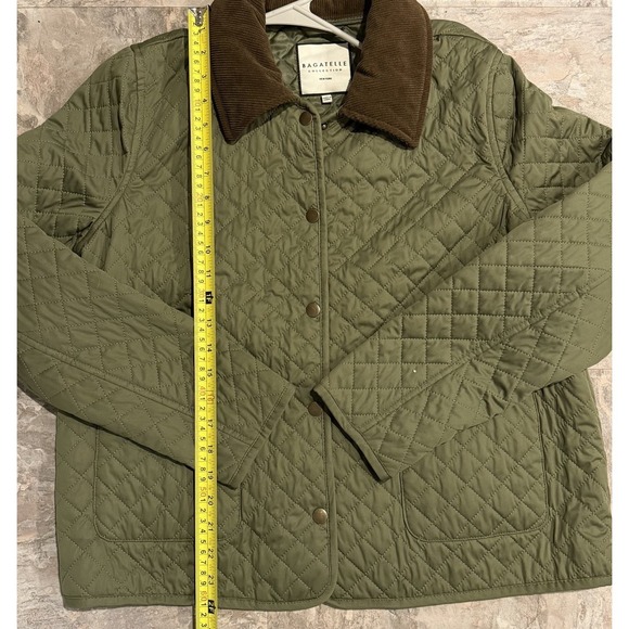 Bagatelle Womens Quilted Lightweight Barn Coat Jacket Snap Front Cord Collar - Picture 6 of 7